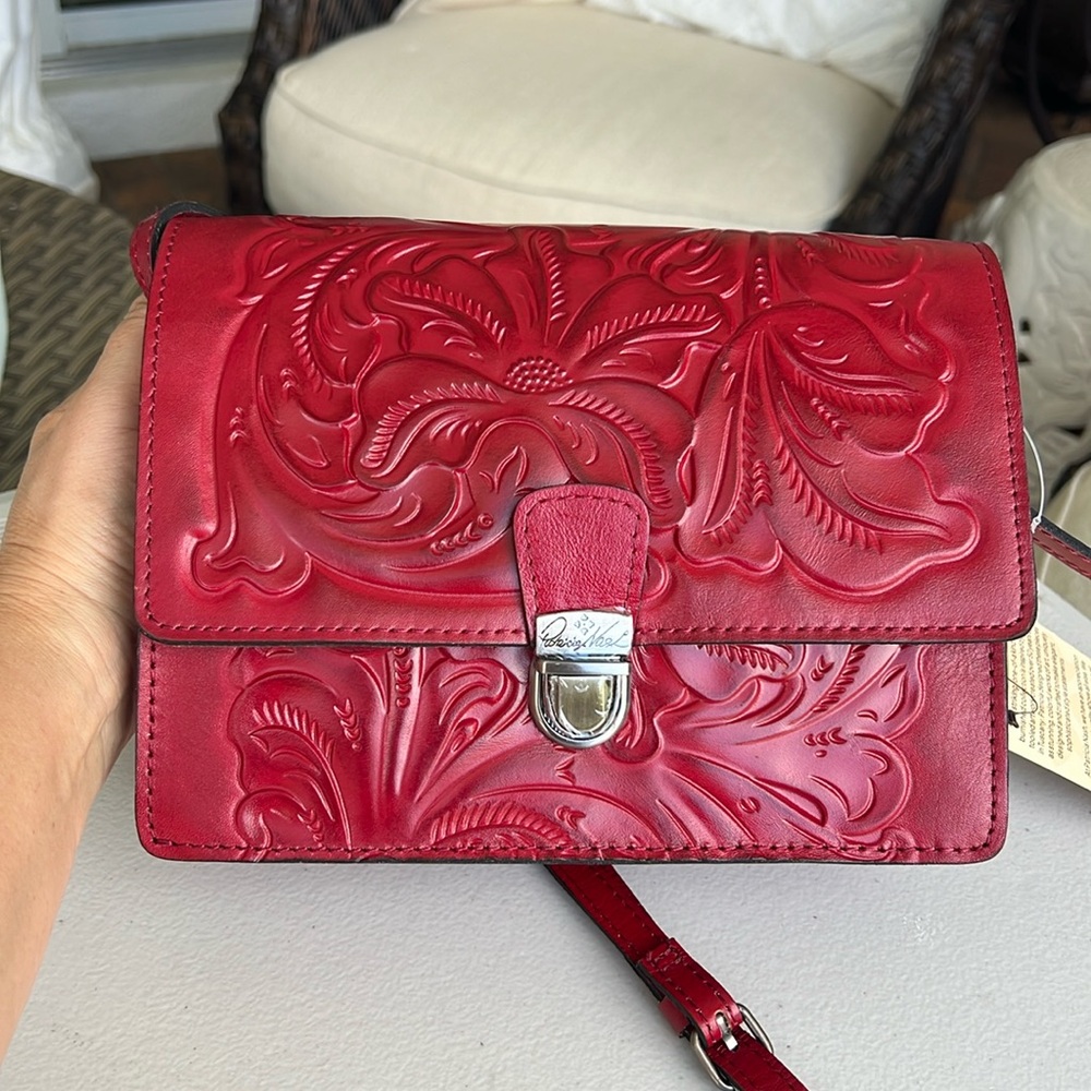 PATRICIA NASH Lanza tooled leather crossbody bag red - Picture 3 of 17